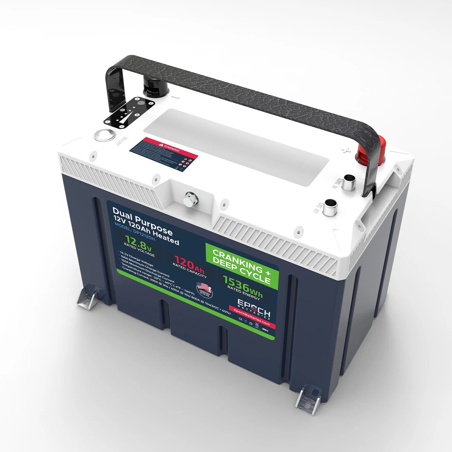 Epoch 12V 120Ah | Group 27 | Cranking & Deep Cycle Lithium Battery (Dual Purpose)