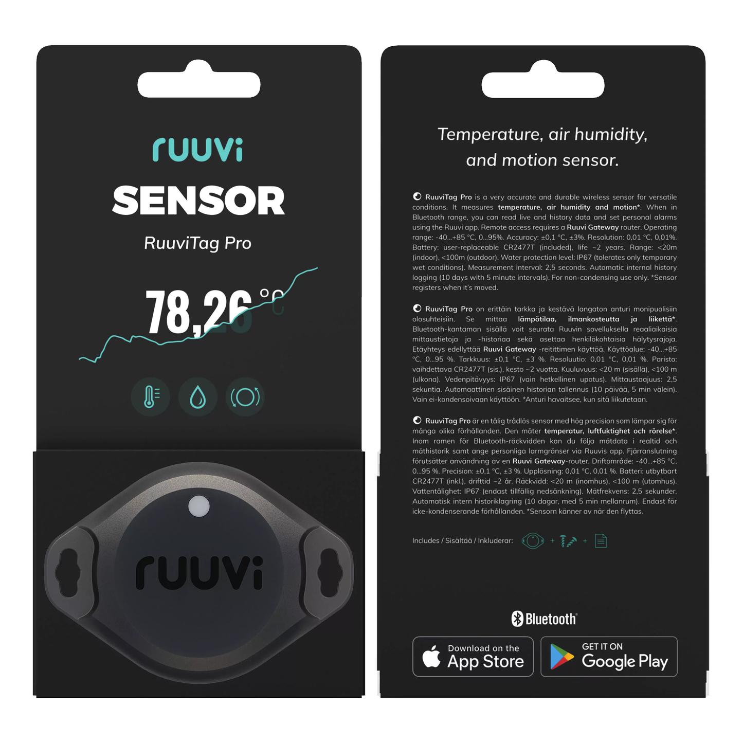 RuuviTag Pro Waterproof Sensor | 4-in-1