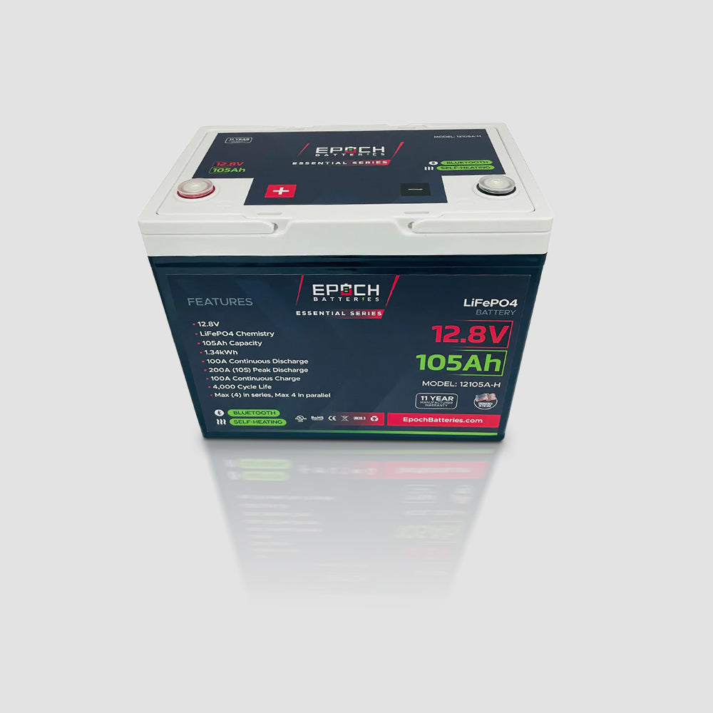 Epoch 12V 105Ah - Group 24 - Heated & Bluetooth LiFePO4 Battery